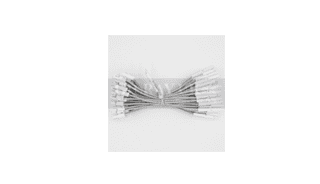 Bundle of white cables on table